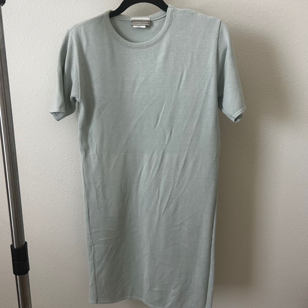 Coldwater Creek light Mint Green‎ short sleeve Dress Cotton Rayon Size S comfort
